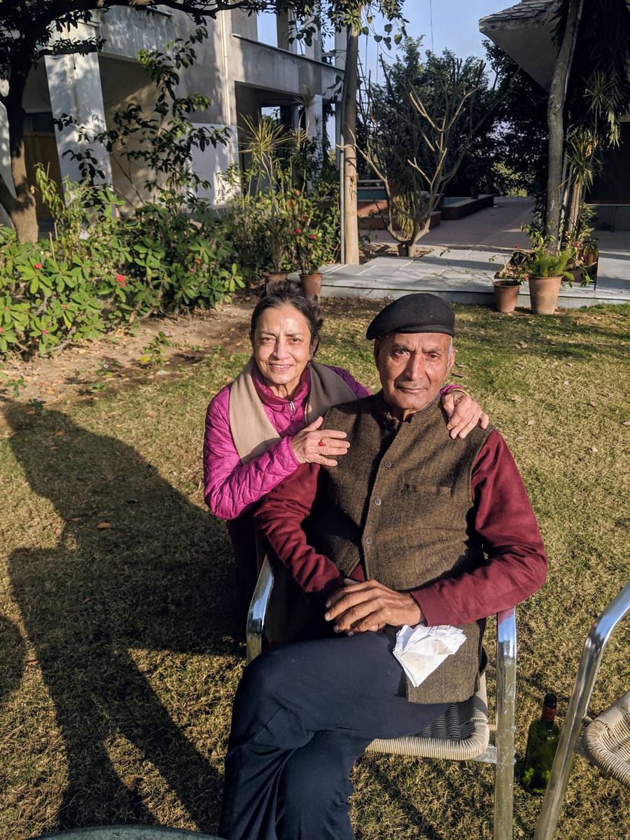 The founder's parents at the farm